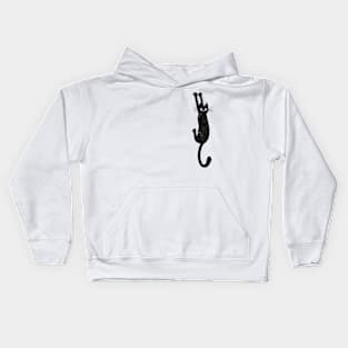 Black Cat Holding Vintage Kids Hoodie